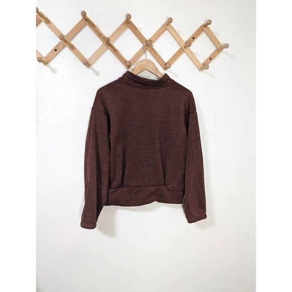 Athleta Altitude Polartec Half Zip Women's Sweatshirt in Mahogany Brown - Size L - Picture 4 of 8